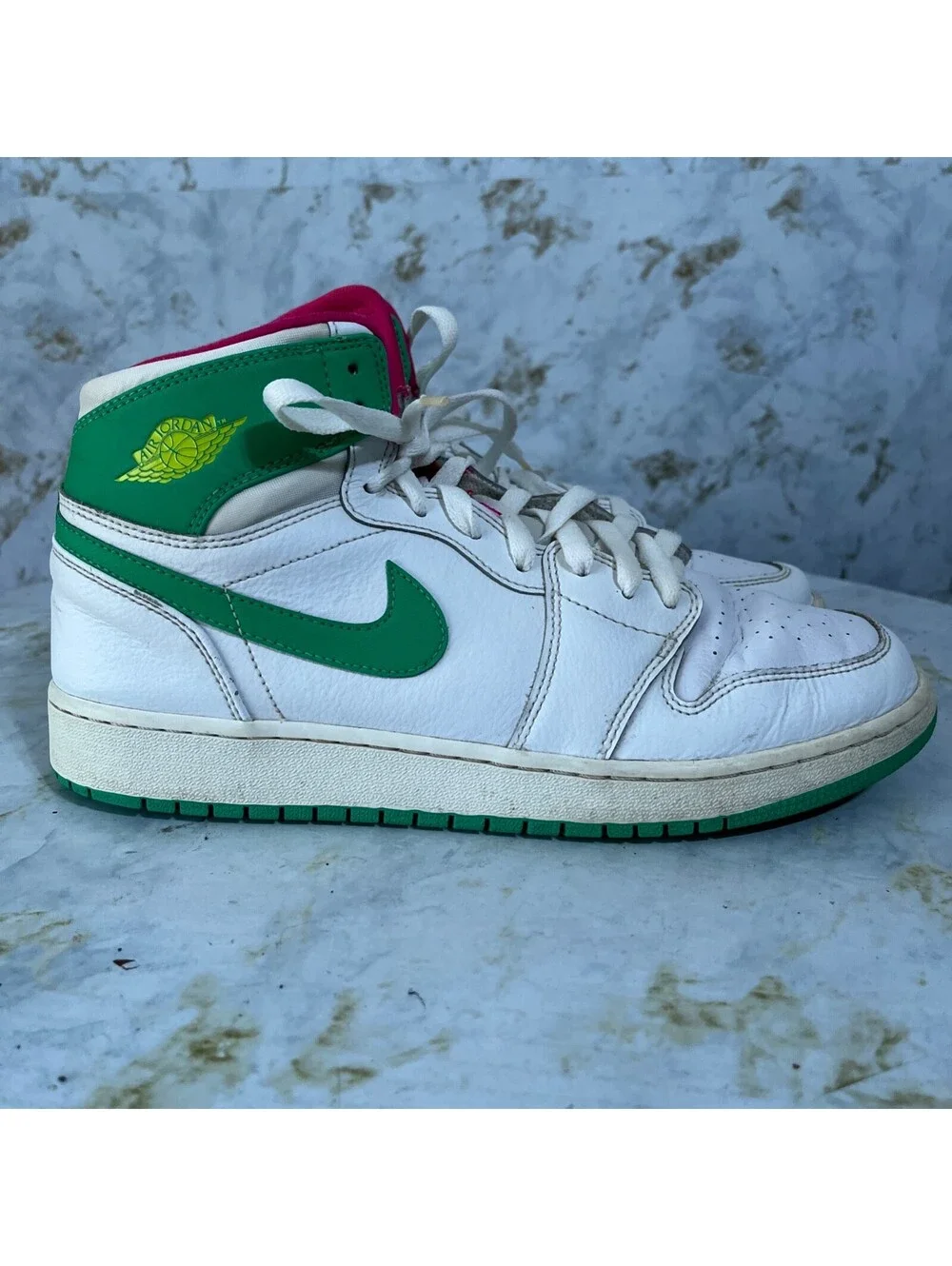 Jordan 1 High Easter Men's Size 9 Shoes White Green Athletic Trainer Sneakers